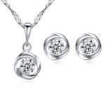 Cubic Zirconia Sterling Silver Jewelry Set