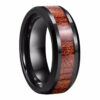 Damien Black Tungsten Carbide Ring With Natural Koa Wood Inlay