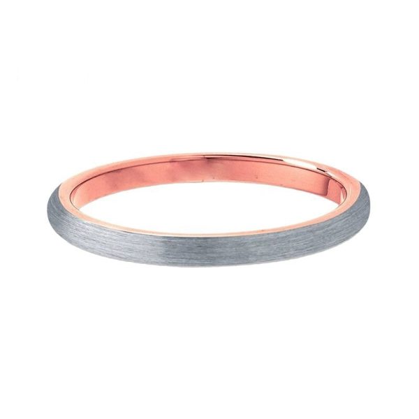 Damon 2mm Thin Rose Gold  Tungsten Carbide Ring