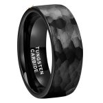 Derek Black Hammered Tungsten Carbide Ring Wedding Engagement Band
