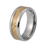 Dustin Tungsten Ring With Gold Carbon Fiber Inlay