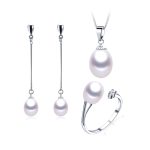 Edna Freshwater  Pearl Earrings Necklace  Jewelry Sets 