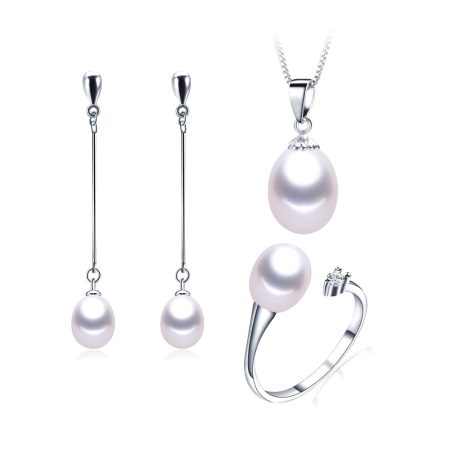 Edna Freshwater Pearl Earrings Necklace Jewelry Sets
