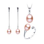 Edna Freshwater  Pearl Earrings Necklace  Jewelry Sets 