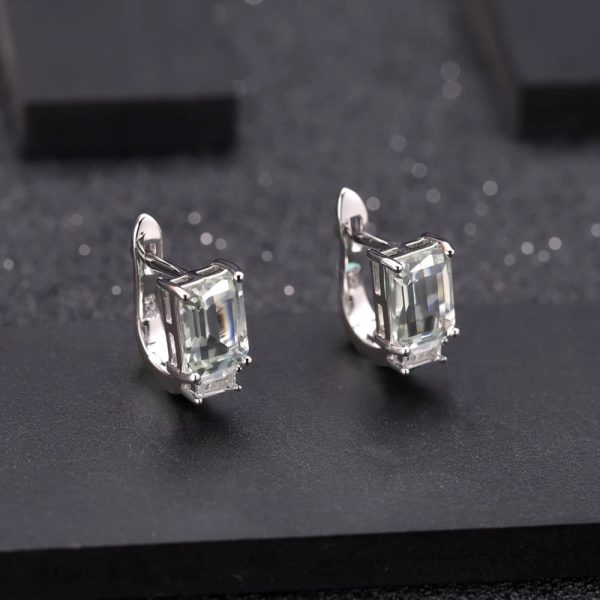 Eleanor Natural Green Amethyst Gemstone Stud Earrings