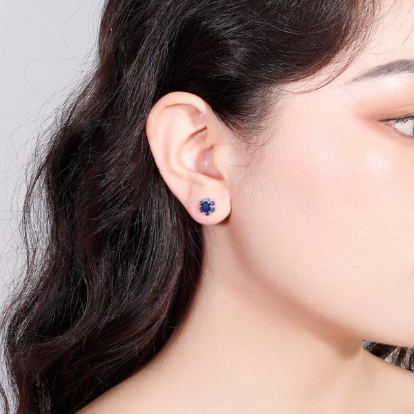 Elizabeth Natural Gemstone Sapphire Stud Earrings