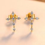 Emily Cubic Zirconia Cross Stud  Earrings