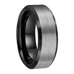 Evan Black And Silver Tungsten Carbide Ring