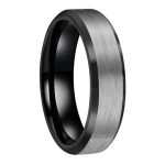 Evan Black And Silver Tungsten Carbide Ring