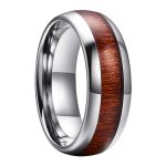 Evan Tungsten Carbide Ring With Natural Wood Inlay