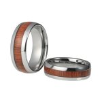 Evan Tungsten Carbide Ring With Natural Wood Inlay