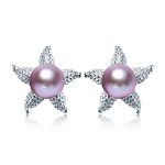 Faith Freshwater Star Pearl Studs In Silver