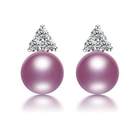 Gigi Purple Freshwater Pearl Stud Earrings
