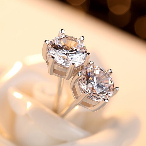 Gina Cubic Zirconia Sterling Silver  Stud Earrings