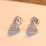 Girls And Women’s Small Triangle Stud Sterling Silver Earrings
