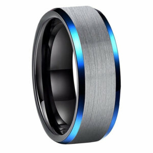 Greyson Black Blue Tungsten Carbide Ring