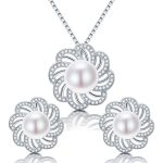 Hillary Freshwater  Pearl Earrings Necklace  Pearl Jewelry Sets