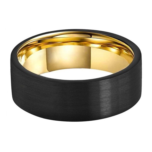 Jaden Two Tone Black Gold Tungsten Carbide Ring