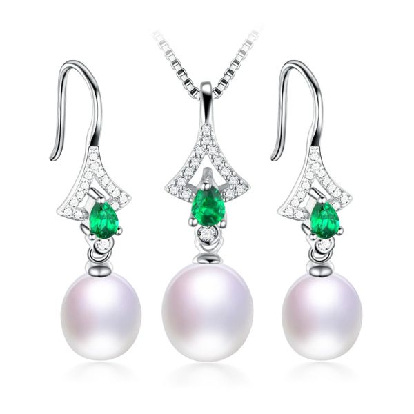 Jane Freshwater Earrings Necklace  Pearl  Jewelry Sets 