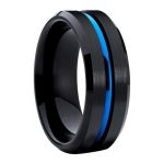 Jason Two Tone Black Blue Tungsten Carbide Ring