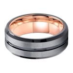 Jefferson Two Tone Black Rose Gold Tungsten Carbide Ring