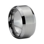 Josh 10mm Wide Silver Tungsten Carbide Wedding Band