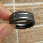 Julian Black And Silver Tungsten Carbide Rings-8mm