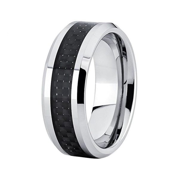 Julius Tungsten Wedding Ring With Carbon Fiber Inlay