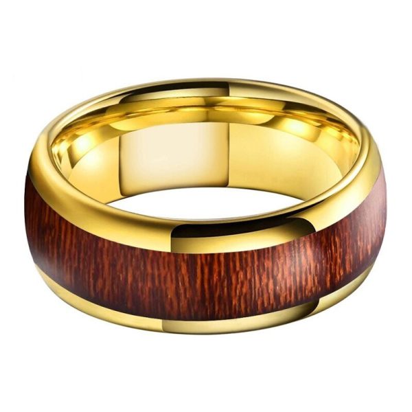 Justice Tungsten Carbide Ring With Rosewood Inlay