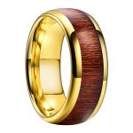 Justice Tungsten Carbide Ring With Rosewood Inlay