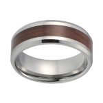 Kevin Tungsten Carbide Ring With Natural Wood Inlay