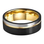 Kevin Two Tone Black Gold Tungsten Carbide Ring
