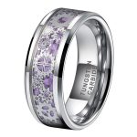Kingsley Tungsten Carbide Ring With  Purple  Carbon Fiber Inlay