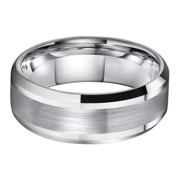 Kiran Classic Silver Tungsten Carbide Wedding Ring