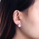Kylie Freshwater Heart  Pearl Stud Earrings