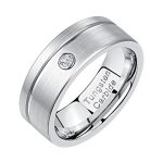 Lawrence Silver Tungsten Carbide Ring With Cubic Zirconia