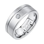 Lawrence Silver Tungsten Carbide Ring With Cubic Zirconia