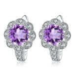 Layla Natural Amethyst Gemstone Stud Earrings