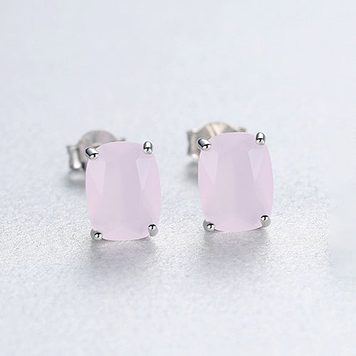 Leilani Stud Earrings With Cubic Zirconia In Sterling Silver