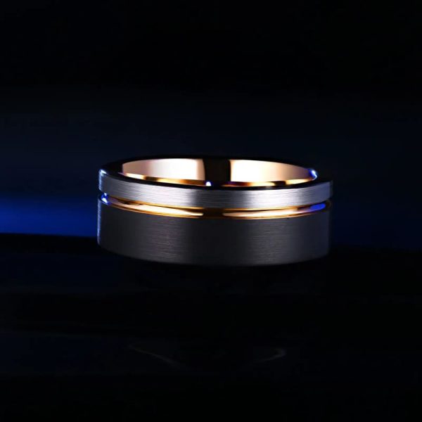 Liam Black And Silver Tungsten Carbide Rings
