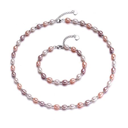 Lily Freshwater Necklace Bracelet Pearl Jewelry Sets