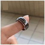 Luka Tungsten Carbide Ring With Opal And Koa Wood Inlay
