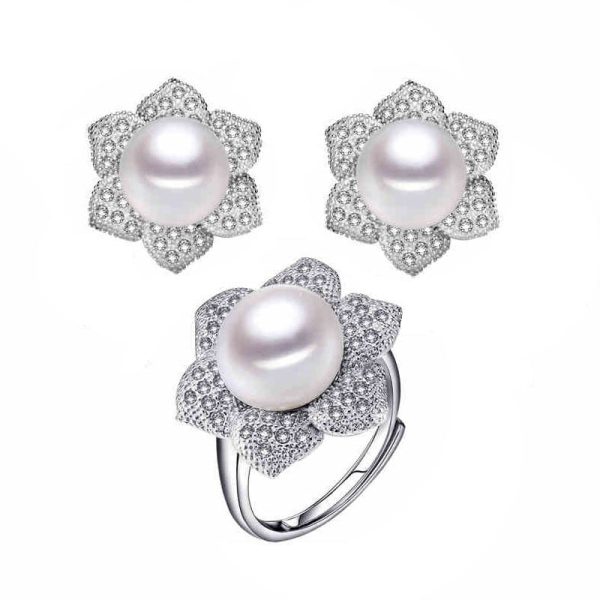 Lynn Freshwater Pearl Ring Earrings Jewelry Set