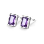 Mackenzie Natural Amethyst Gemstone  Stud Earrings