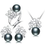 Mackenzie Natural Freshwater Earrings Necklace Ring Pearl Jewelry Sets