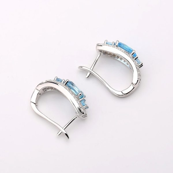 Madison Natural Blue Topaz Gemstone Stud Earrings