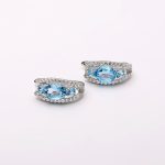 Madison Natural Blue Topaz Gemstone Stud Earrings