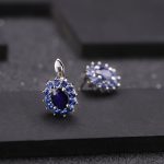Maria Natural Blue Sapphire Gemstone Stud Earrings