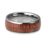 Maxwell Tungsten Carbide Wedding Band With Koa Wood Inlay