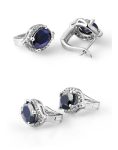 Melanie Natural Blue Sapphire Gemstone Stud Earrings